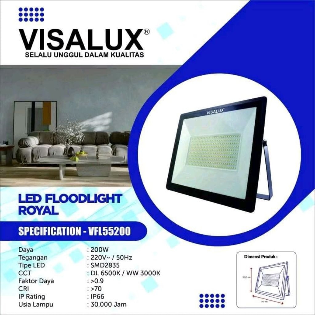 Lampu Sorot Visalux Vf155200 Lampu Sorot Visalux 200 Watt Cahaya Putih