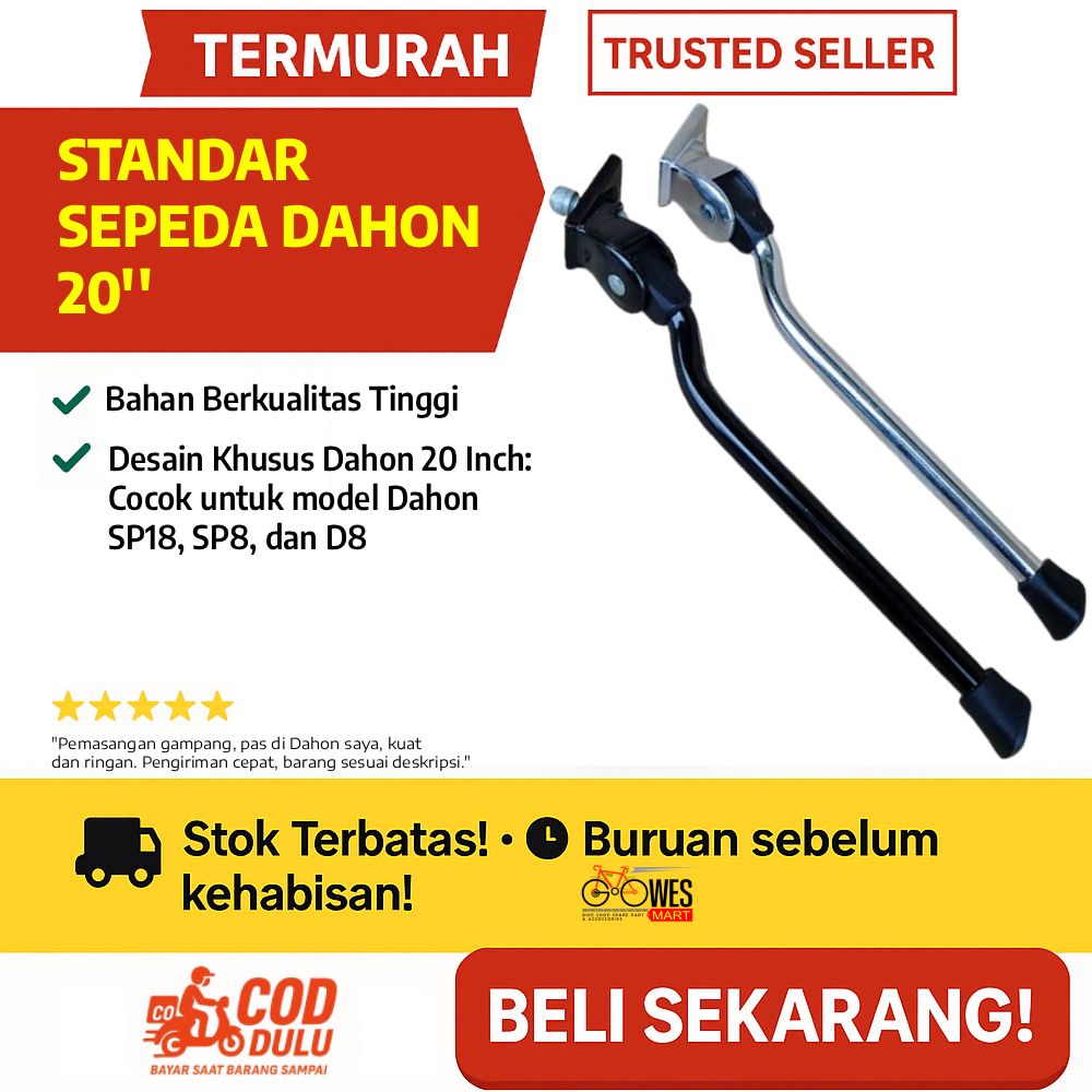 Standar Sepeda Lipat Dahon 20 Inch Dahon Folding Bike Kickstand 20 inch