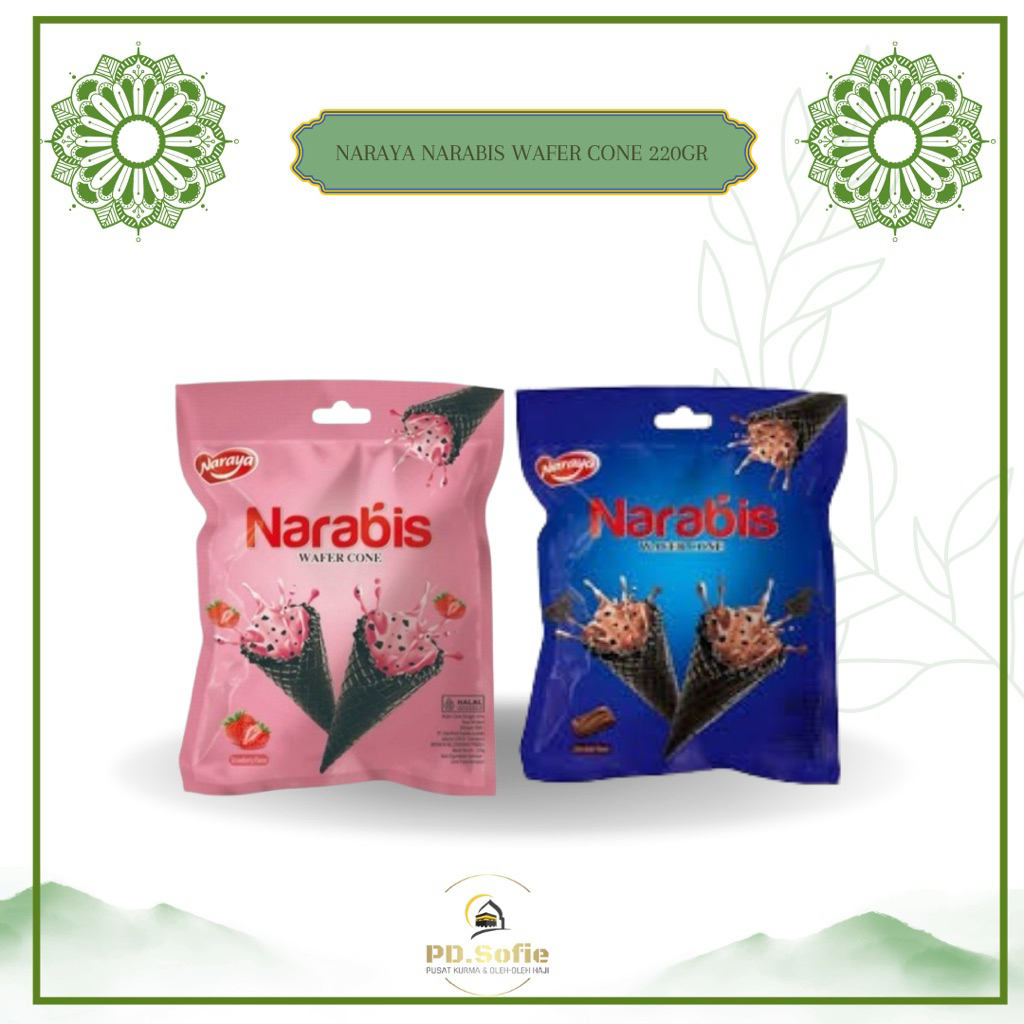 

Naraya Narabis Wafer Cone 220gr Strawberry dan Chocolate - wafer cone 220g