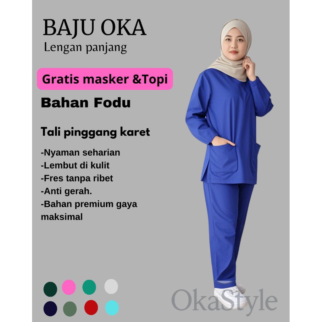 Setelan Baju Ok SCRUB Lengan Panjang Baju Medis Lengan Panjang Baju Toyobo  Baju Perawat