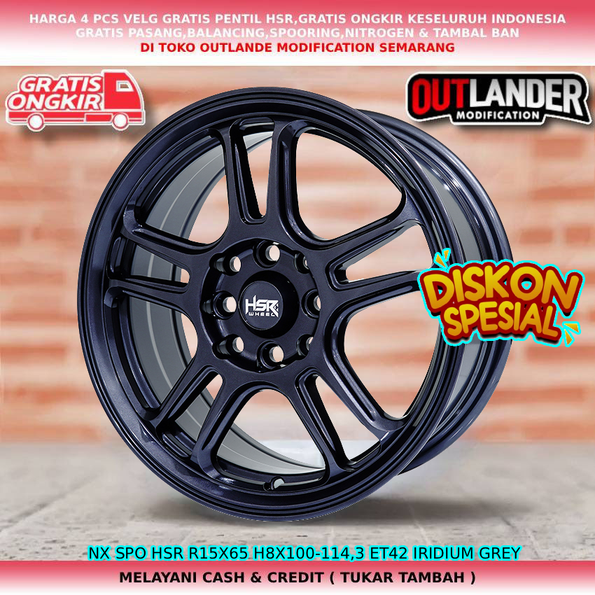 velg hsr velg R15 untuk mobil Galant Hiu Livina Avanza Kijang LGX Veloz dll hsr nxspo r15