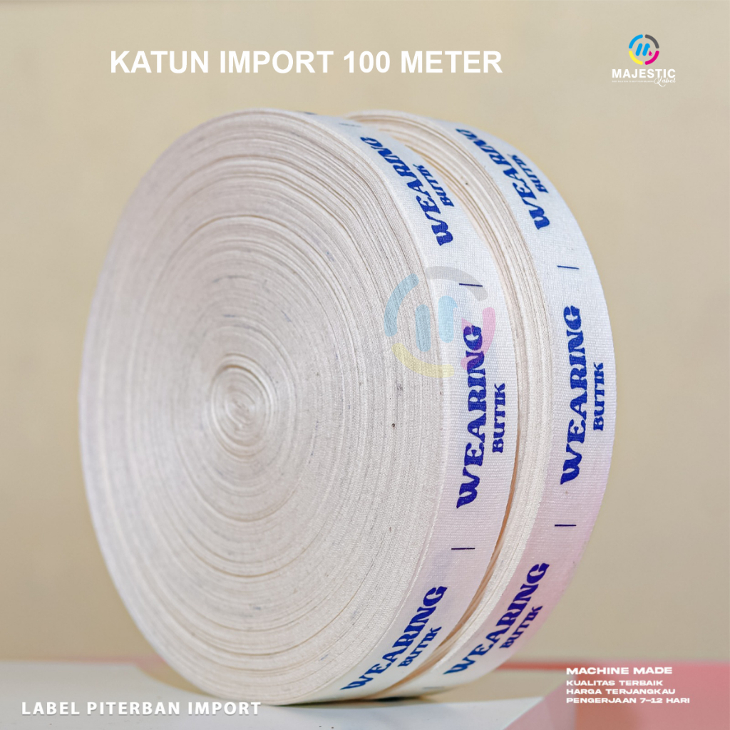 label size baju / label baju custom katun / label baju murah / label cotton / majestic label