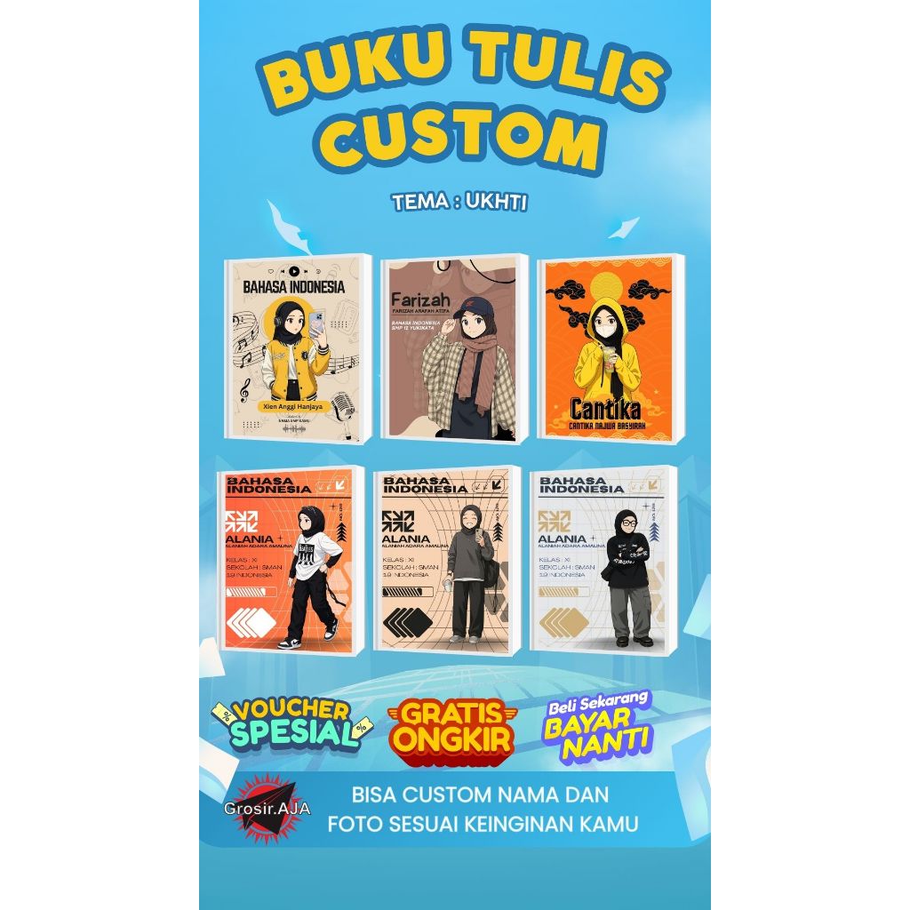 

[PROMO !!] BUKU TULIS SEKOLAH CUSTOM (BISA PAKAI FOTO SENDIRI)