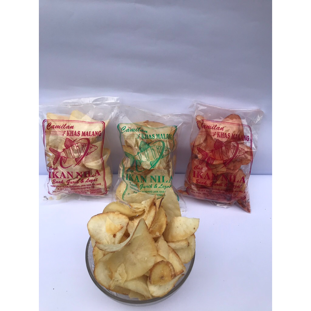 

keripik singkong ikan nila 8ribu dapat 3 kemasan 100gr