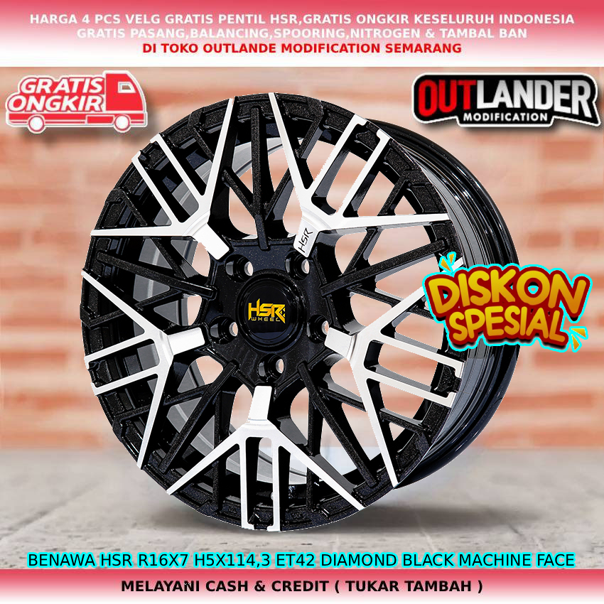 velg hsr velg R16 untuk mobil Taruna Terios Mazda3 CX3 L300 Xtrail Biante Apv dll hsr benawa r16
