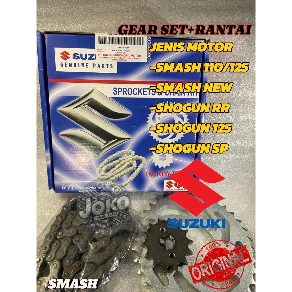 GEAR SET RANTAI SMASH NEW, SMASH LAMA, SHOGUN GEAR SET SMASH 110 OLD/NEW