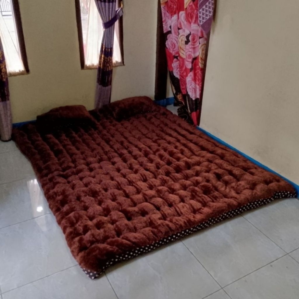 Kasur Gender Bulu Rasfur Jumbo Ukuran 170x200/170x120/170x90 Tebal 8cm Bonus 2 Bantal