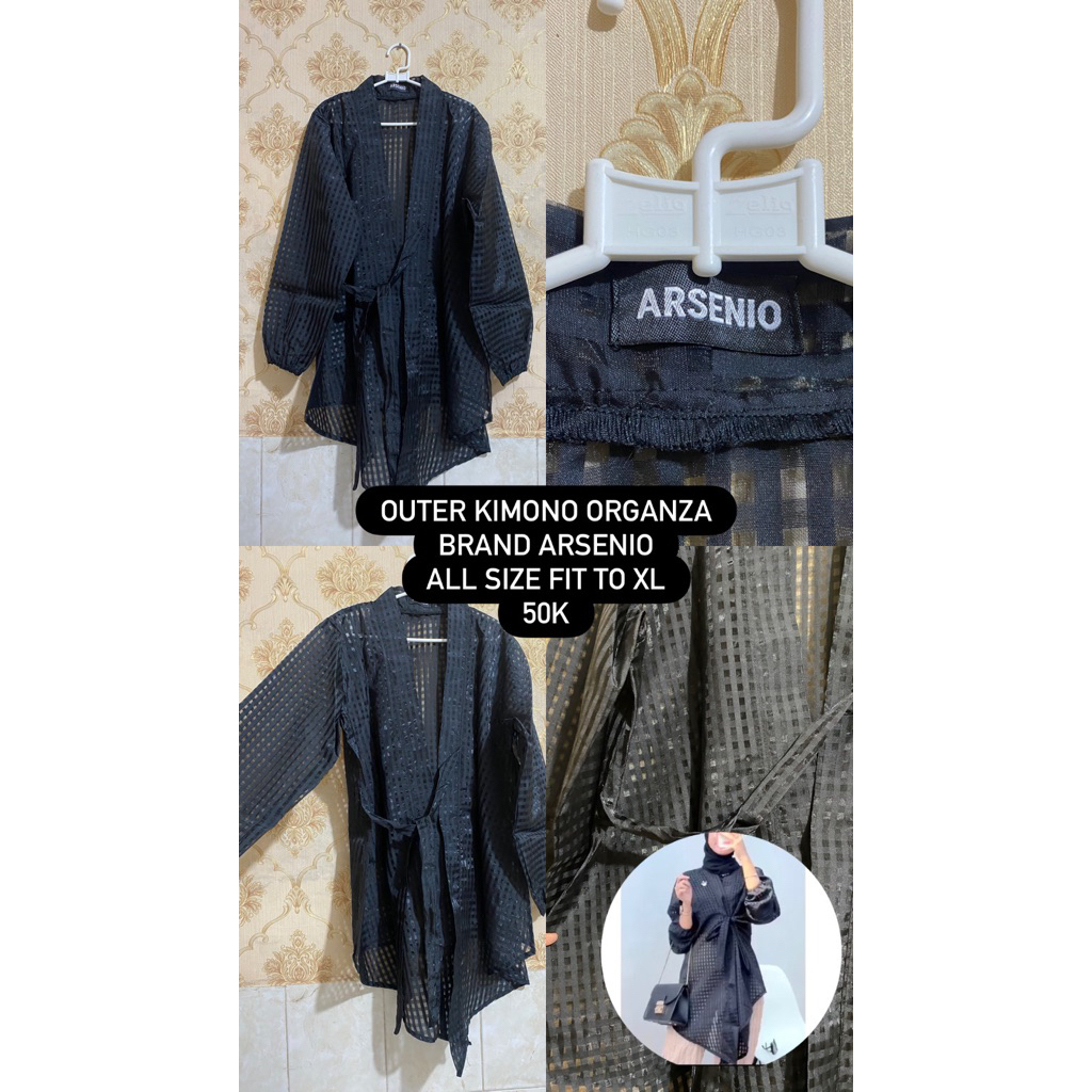 Outer Luaran Kimono Organza Outer Kondangan Mewah Outer Kimono Atasan Organza Outer Organza Atasan H