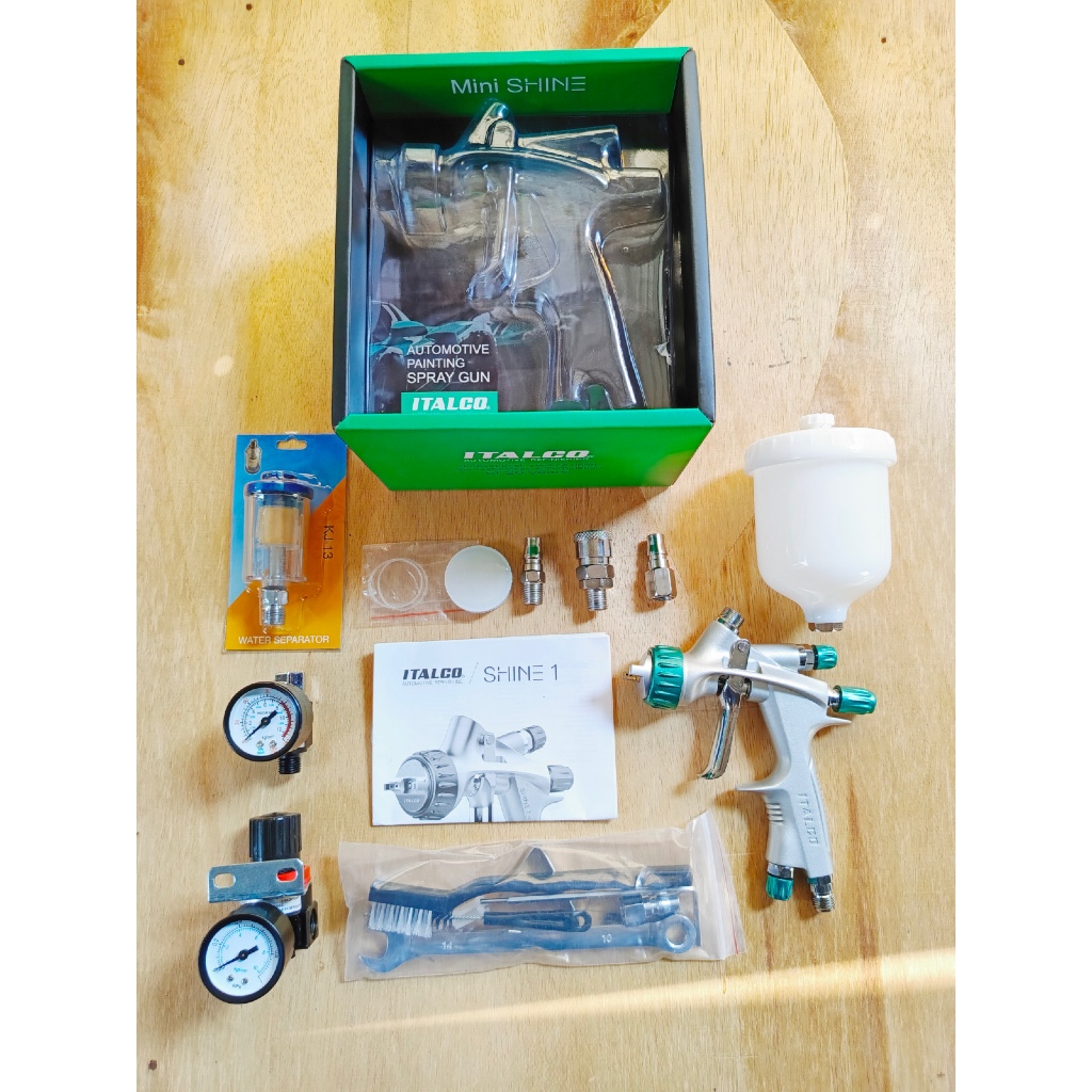 Spray Gun HVLP Italco Mini Shine 1 Nozzle 1.0mm / 1.2mm Original Manufacture