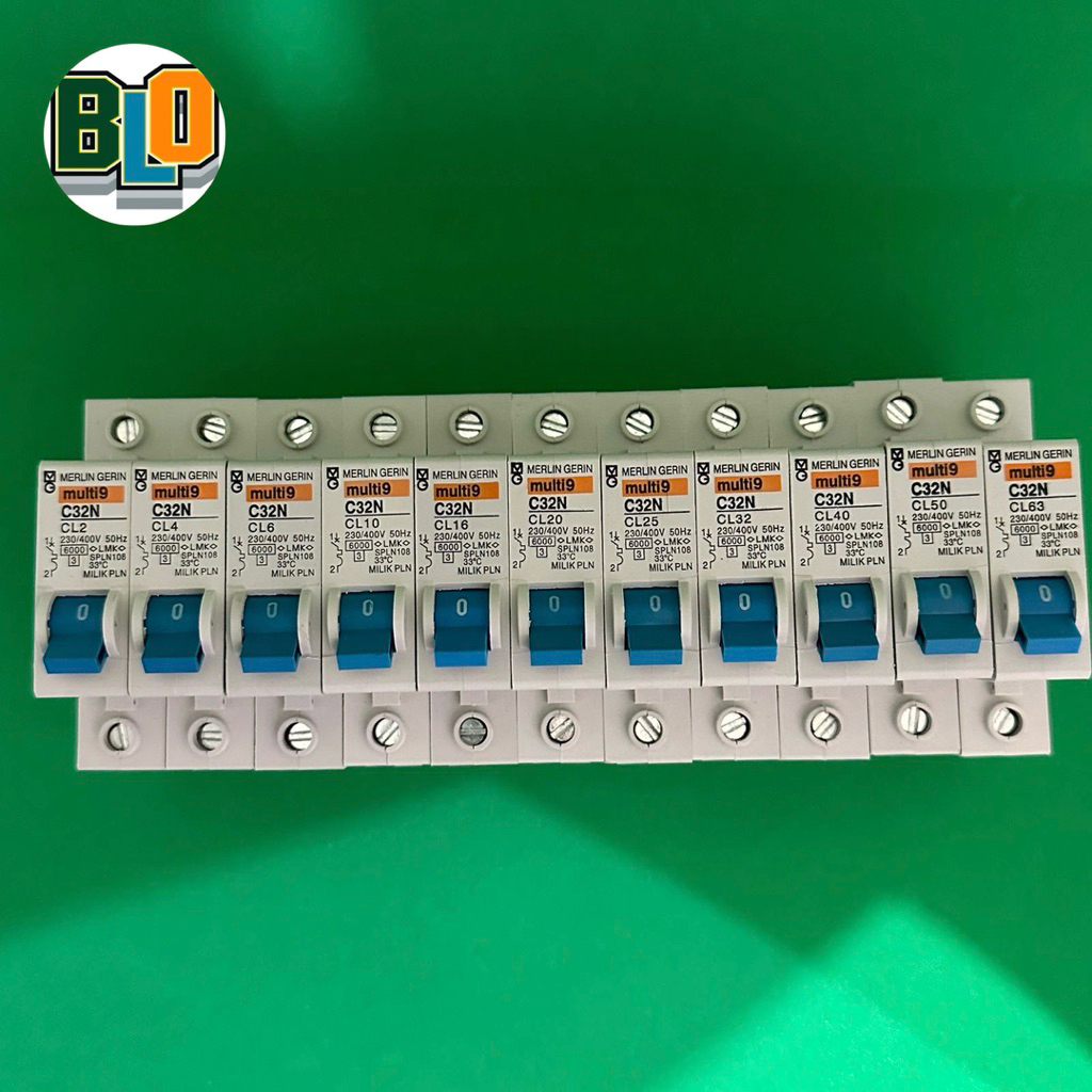 MCB Merlin Gerin Biru 2A 4A 6A 10A 16A 20A 25A 32A 40A 50A 63A MG Multi9 2 4 6 10 16 20 25 32 40 50 