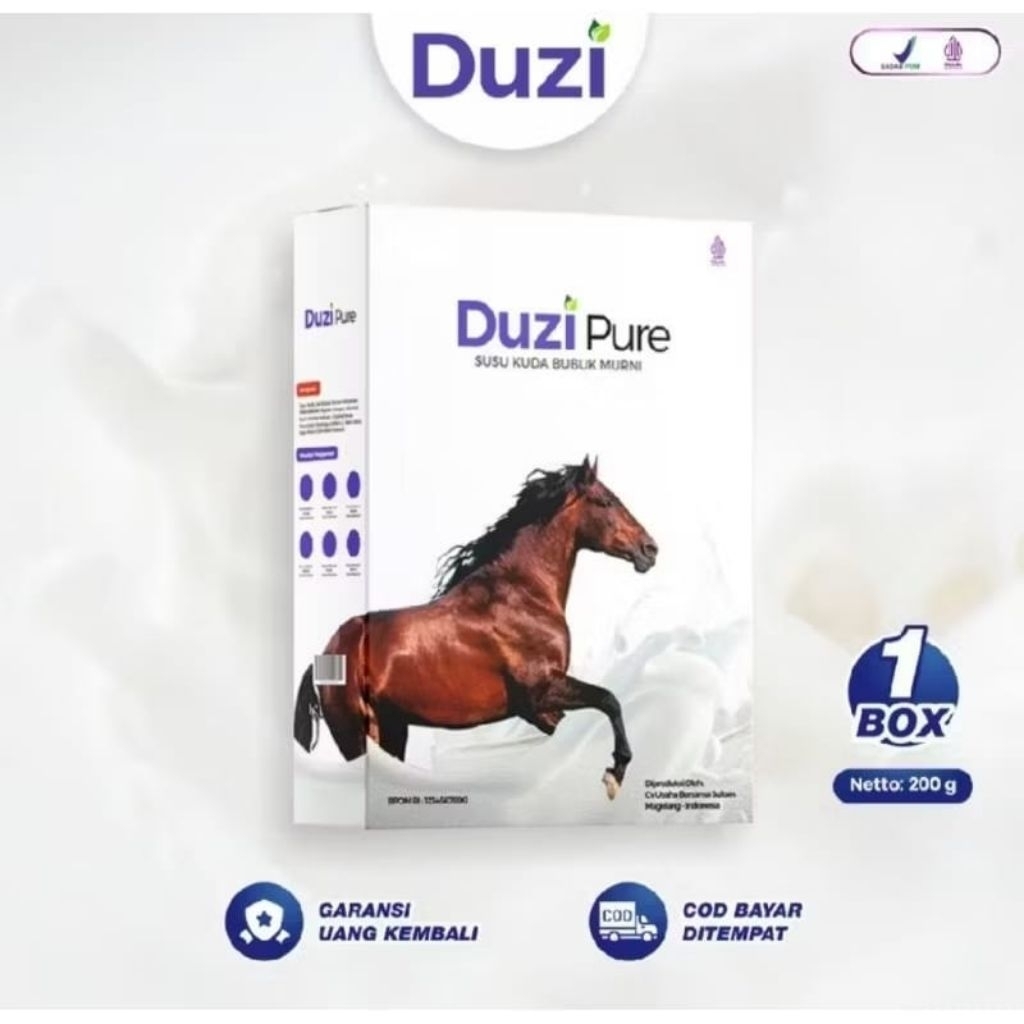 

paket 1 Box Duzi Pure Susu Kuda Murni 100% Original Atasi Masalah Pensendian Tulang
