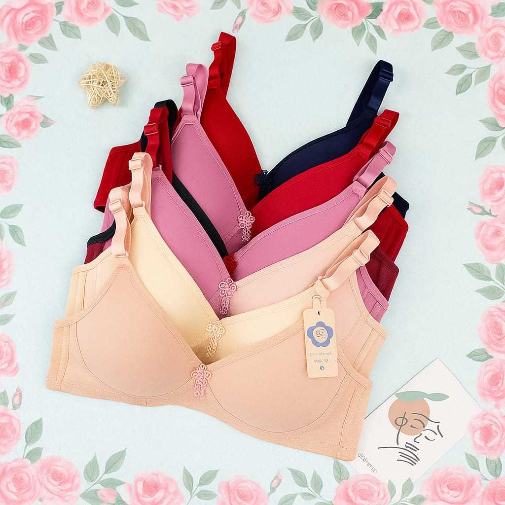 BRA WANITA LingCao LUSINAN ISI 3PCS 6PCS // BRA WANITA TANPA KAWAT // BH WANITA REMAJA // BRA