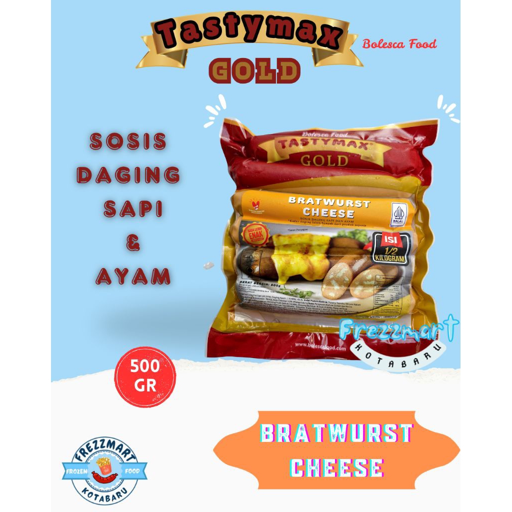

Tastymax Bratwurst Cheese 500 Gr 6 Pcs Frezzmart Kotabaru