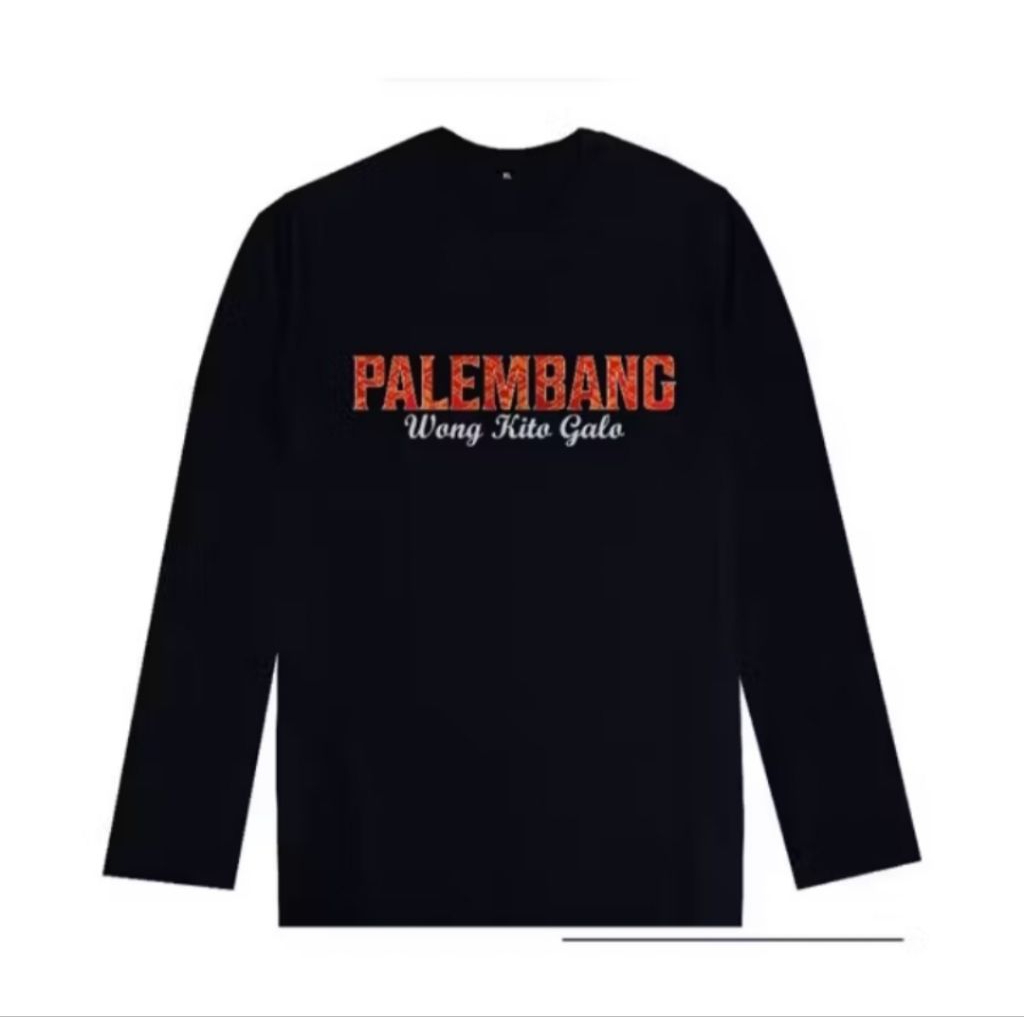 Kaos Lengan Panjang Palembang Wong Kito Galo - Kaos Bahan Lembut Nyaman Dipakai