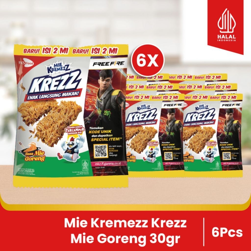 

Paket Bundling - Mie Kremezz Krezz - Mie Goreng - 30gr - 6pcs