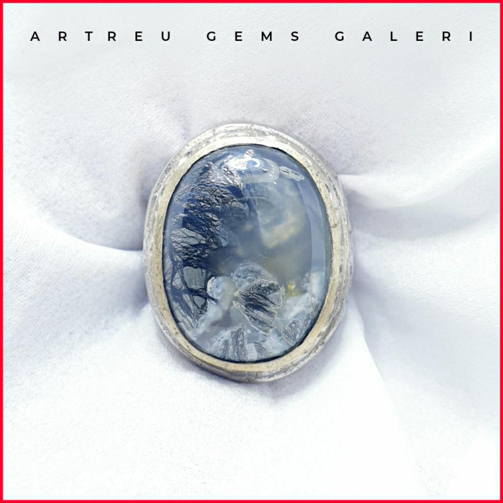 Batu Badar Perak Kristal | COD Bisa | Cincin Batu Akik Ring 5 - 10