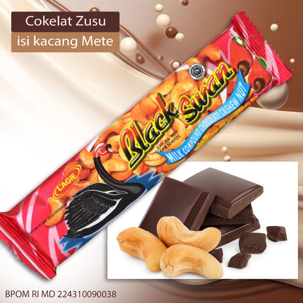

Best Seller Cokelat Mete jajanan camilan coklat susu isi mete rasa manis legit jajanan paling banyak digemar kalangan kaum muda dan mudi rasanya yang tidak membosankan karena manis dan Gurih kacang metenya ~ Black swan cokelat lagie