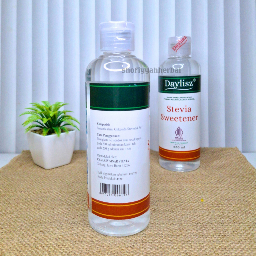 

Daylisz Gula Stevia Cair 250 ml Pemanis Alami Pengganti Gula Diabetes Diet Keto Rendah Kalori