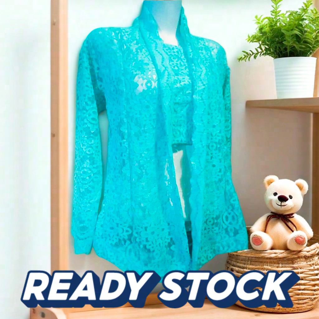 Termurah Baju Kebaya Brokat Kutu Baru Tanpa Puring Lengan Panjang/Pakaian Wanita Kebaya Brokat Kekin