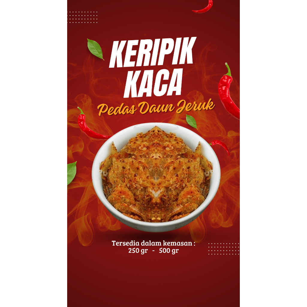 

Keripik Kaca Pedas Daun Jeruk 500gr | Kripca 250 gr | Bumbu Melimpah | Camilan Renyah