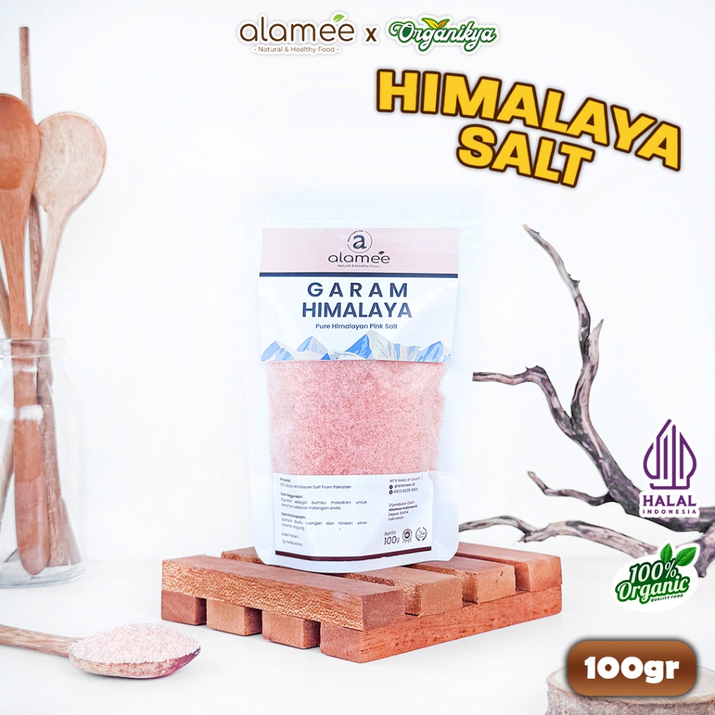 

ALAMEE Garam Himalaya Original Himalayan Salt Sea Ukuran 100g Pink Pakistan Masakan Bumbu Makanan
