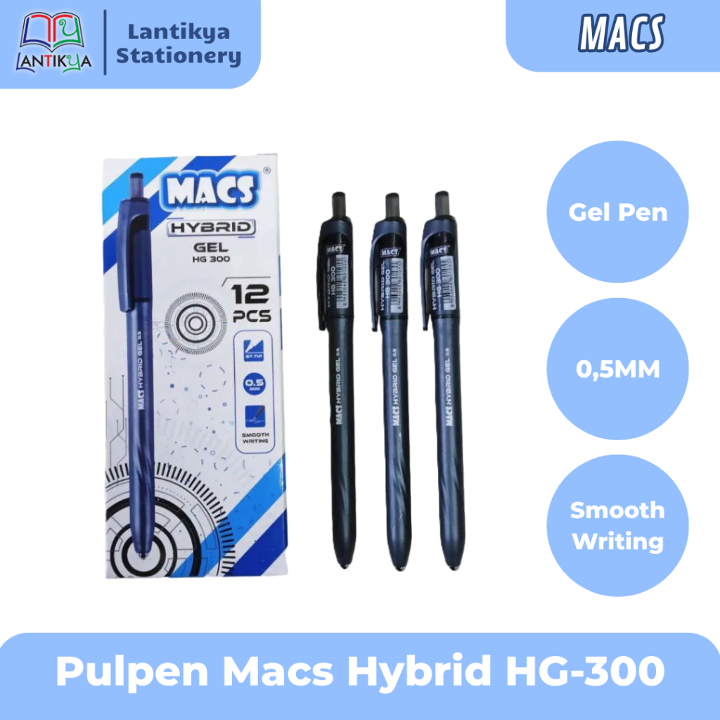 

Pulpen Macs Hybrid Gel HG-300 0,5mm / Pena/ Bolpoin