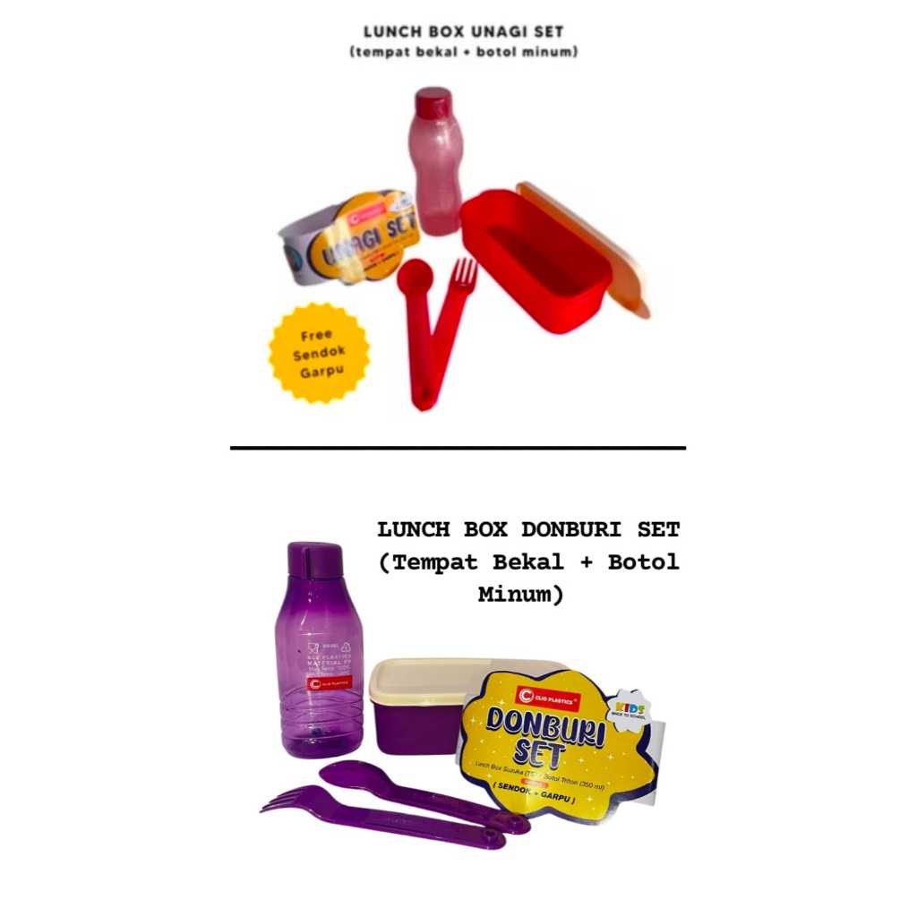 Lunch Box Unagi Set Lunch Box Donburi Set Tumbler Botol Minum Tempat Bekal Free Sendok Garpu Free Al