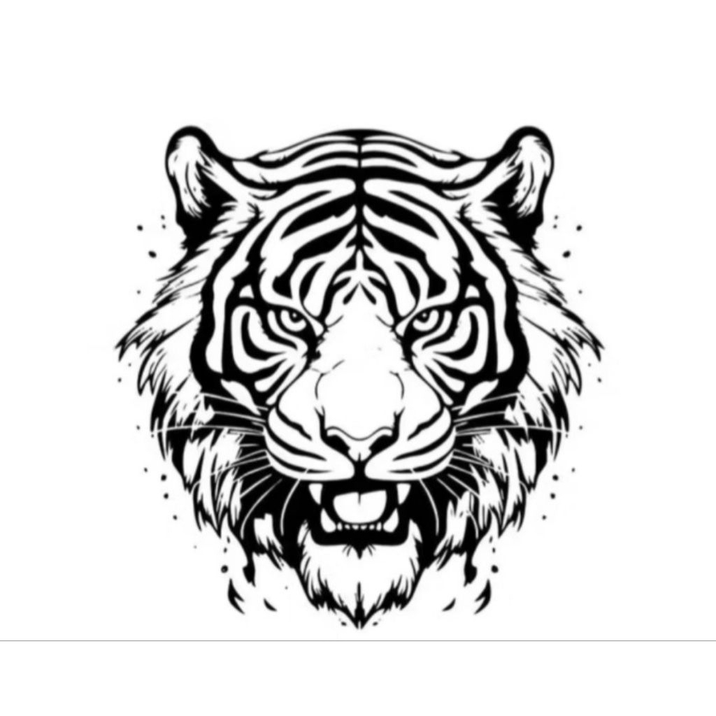 

stiker 3D harimau keren, size 30 x 30 cm, stiker print sudah cuting, anti air