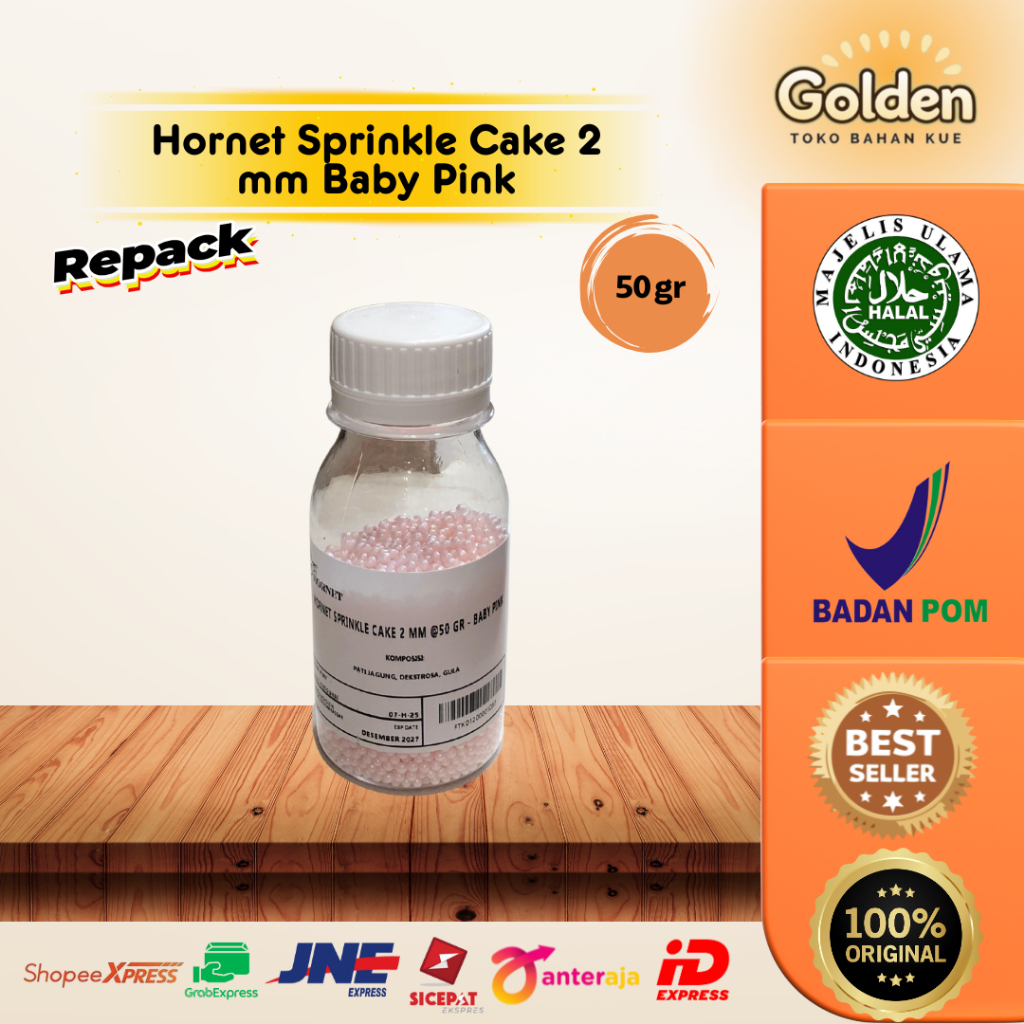 

Hornet Sprinkle Cake 2 mm Baby Pink 50 gr