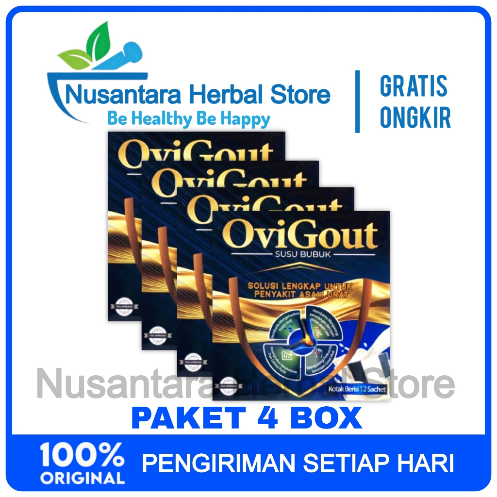 

4 Box Ovigout Asli Original Susu Obat Atasi Asam Urat Nyeri Sendi Dan Kolesterol