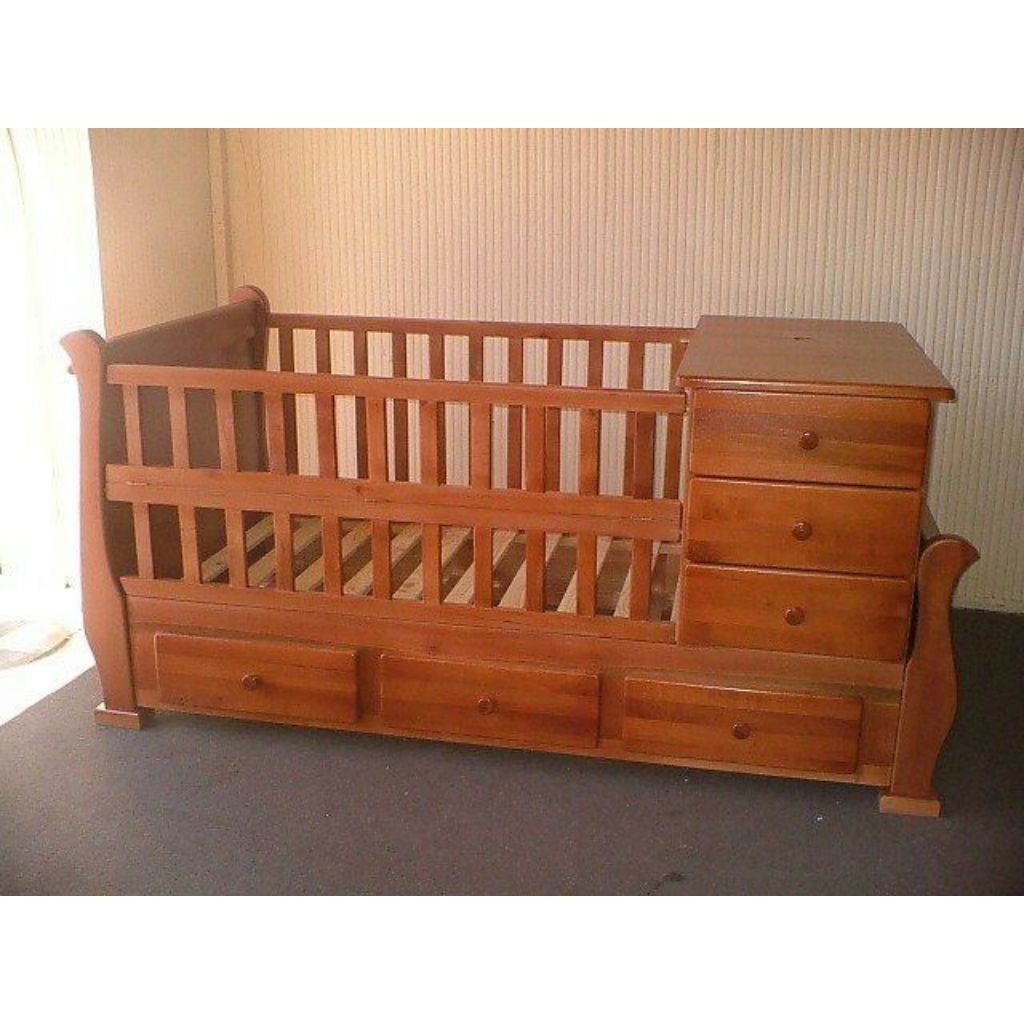 Tempat Tidur Anak Minimalis Modern / Ranjang Bayi Kayu Jati Jepara / Tempat Tidur Laci Bayi Aestheti