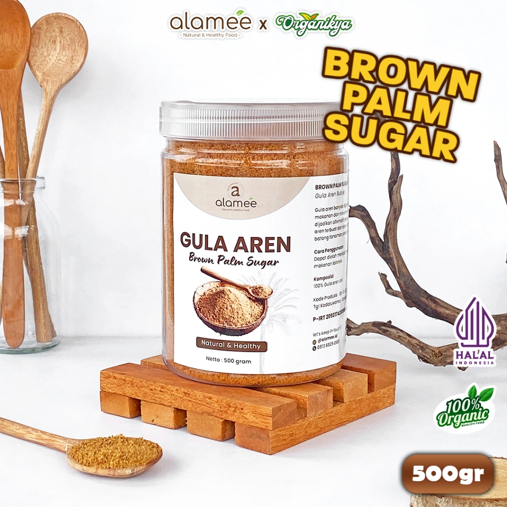 

ALAMEE Gula Aren Bubuk Organik Asli Powder Palm Sugar Semut Natural Organik 500 Gram organikya