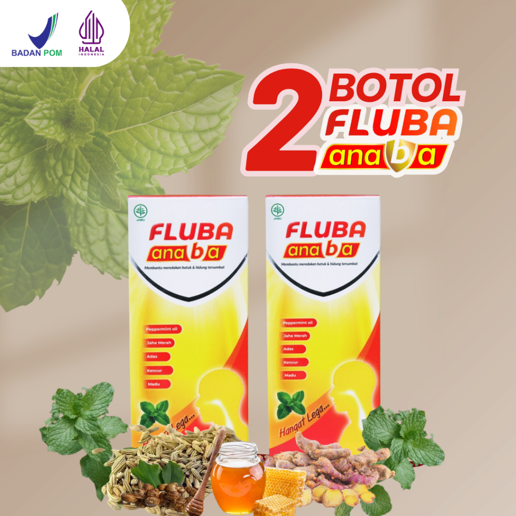 

FLUBA ANABA 130ml - Legakan Batuk & Flu Untuk Anak & Dewasa - 2 Box / Madu Fluba Anaba