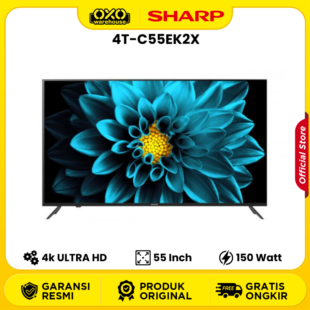 SHARP 4TC55EK2X – 55” 4K UHD Android TV dengan Dolby Vision & Dolby Atmos Garansi Resmi