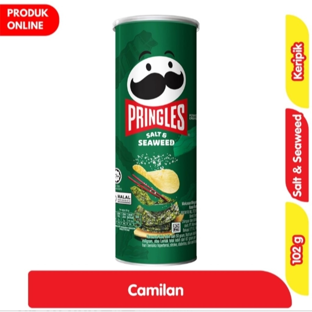 

Pringles Snack Keripik Kentang Salt & Seaweed 102 g