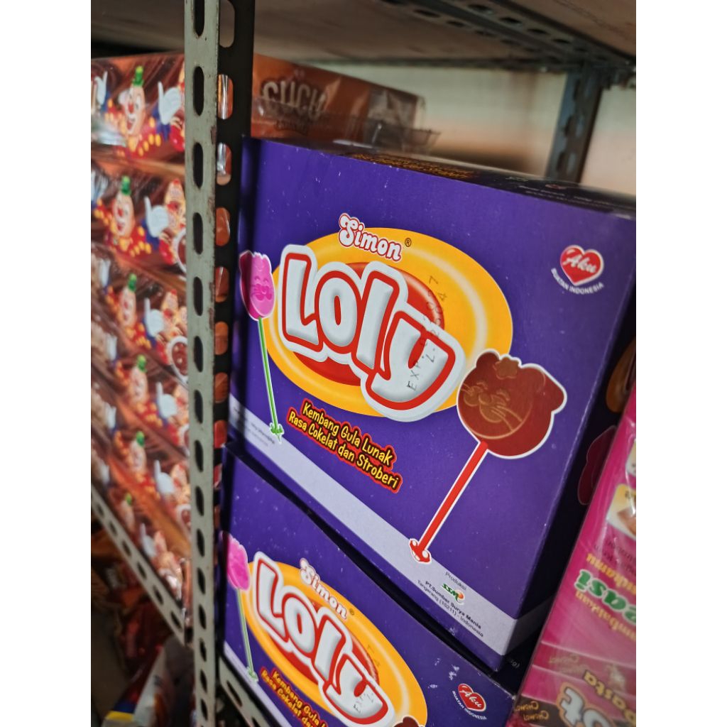 

Simon Loly Kembang Gula Lunak Coklat Stroberi
