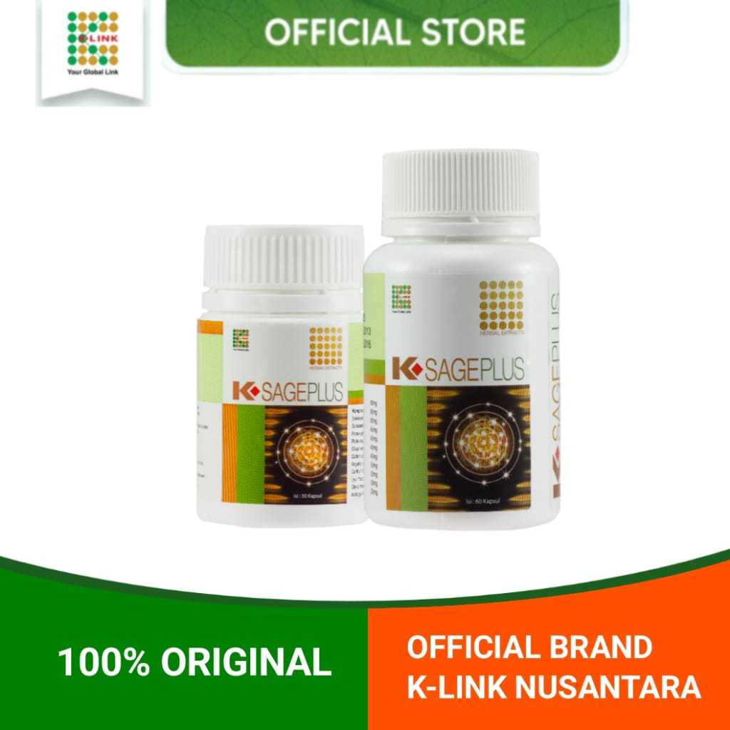 Sage Plus K Link.Sage Plus Original K Link.Kemasan 60 Kapsul.Expire Date 04-2028.Sage Plus Suplemen 