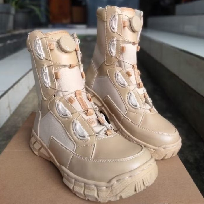 SEPATU PDL MODEL KEMHAN TALI PUTAR WARNA CREAM