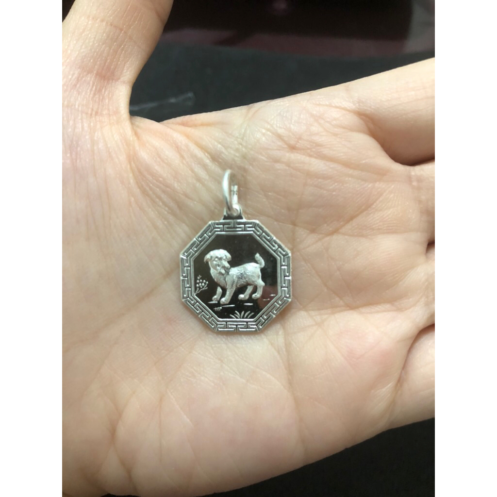 Liontin Pakua Shio Anjing Asli Silver/Perak Kadar 999