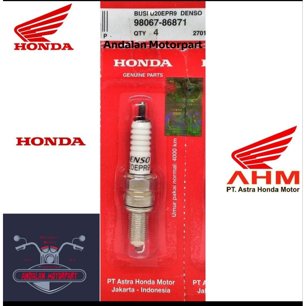 BUSI DENSO U20 Untuk Motor Honda KARISMA SUPRA X 125 / BUSI U20 / BUSI MOTOR KARISMA BEAT SCOOPY VAR