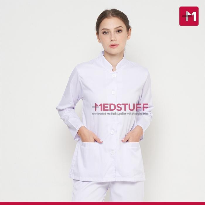 Baju Perawat Bidan Dinas AKPER AKBID Wanita Lengan Panjang Pendek - Lengan Panjang, S
