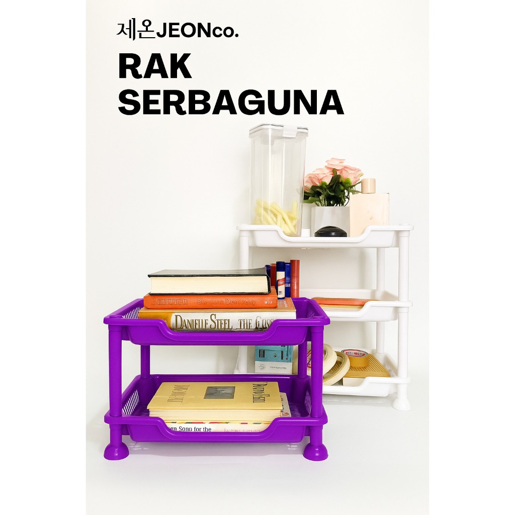 Rak Serbaguna 2 dan 3 susun plastik Rak Tempat Penyimpanan Kosmetik Atk Dapur Multifungsi Kokoh