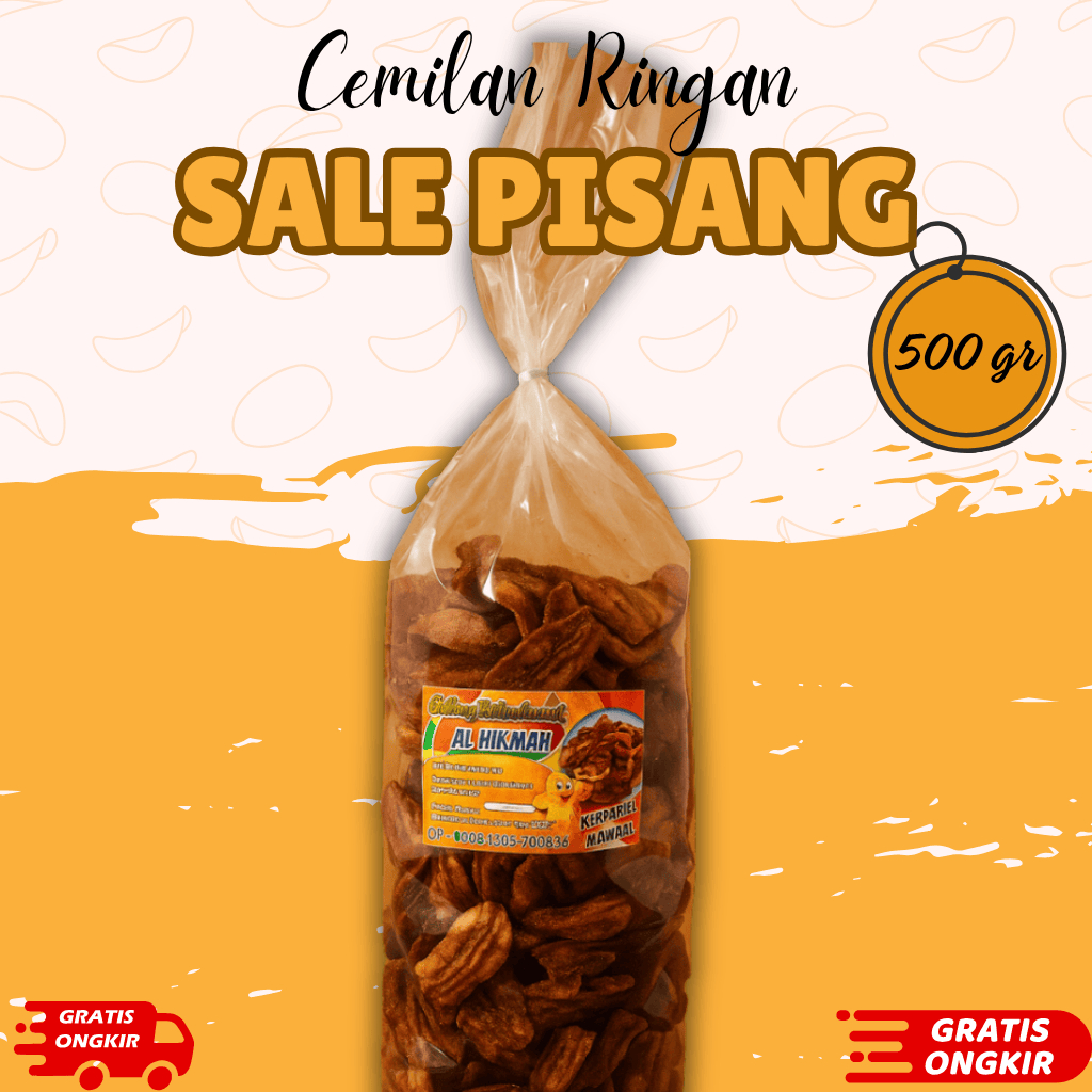 

Keripik Sale Pisang Kering Renyah Manis Gurih Khas Cilacap 500 gr