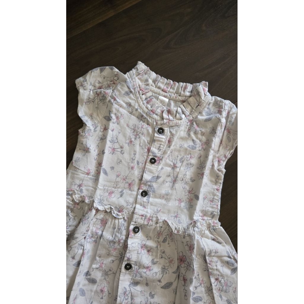 dress anak white flower preloved