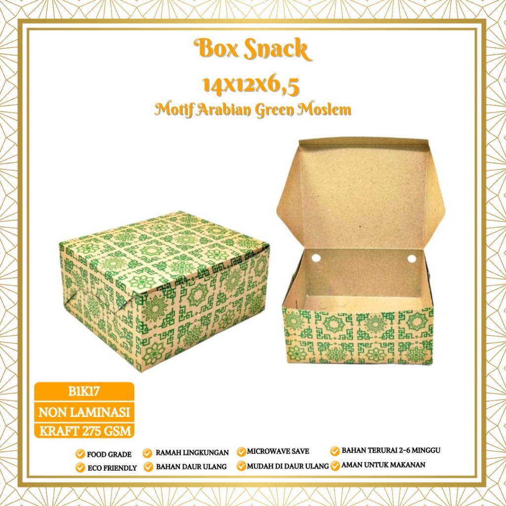 Dus Snack Box 12x14 | Snack Box Kue 12x14 | Dus Kue Makanan | B1K17