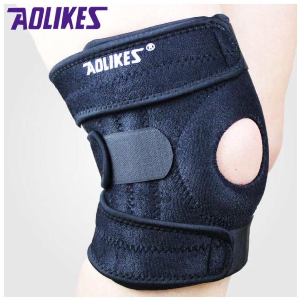 Deker Lutut Kaki Gym Fitnes Pria Wanita Kneepad Pendek Eva Silicon AOLIKES-7616 Dekker Lutut Kaki Ol