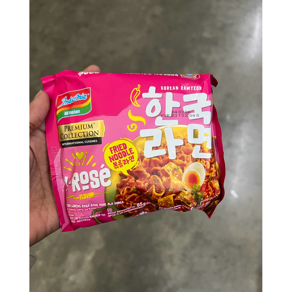 

mie goreng INDOMIE PREMIUM rasa saus rose ala korea