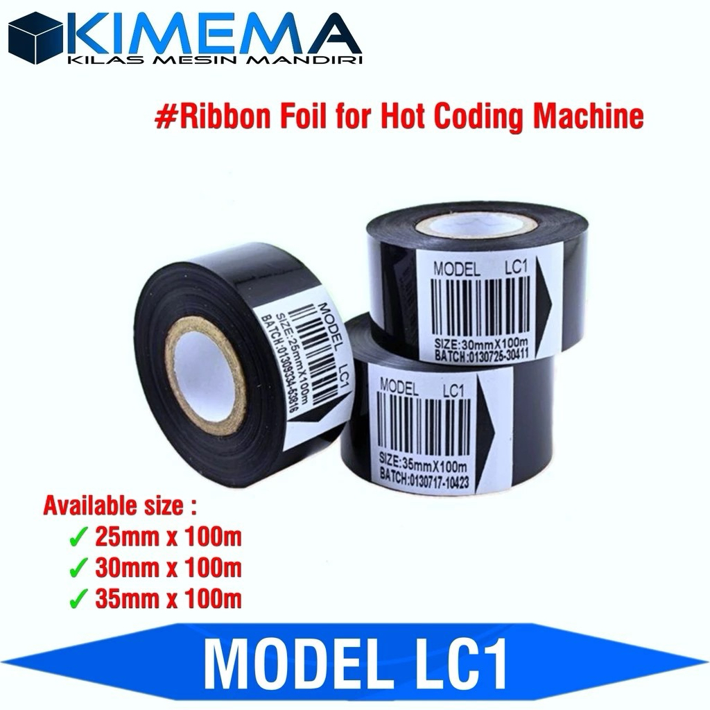 

uk 25mm Ribbon Tape LC1 Tinta atau Pita Coding Untuk Cetak Tanggal Batch Number DY-8 HP-351 HP-241 HP-241B
