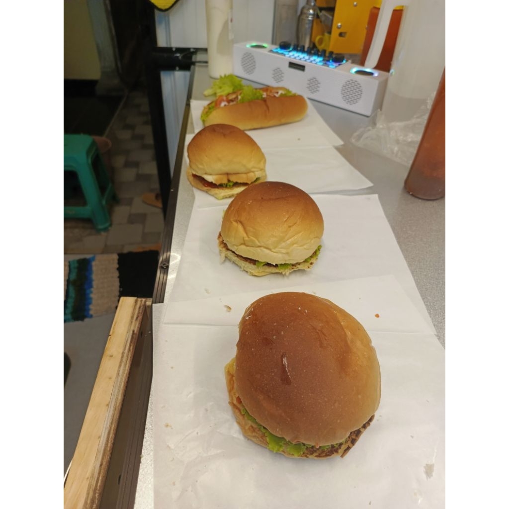 

BURGER UNIX BESAR roti Bun Isi 6 Tanpa WIJEN