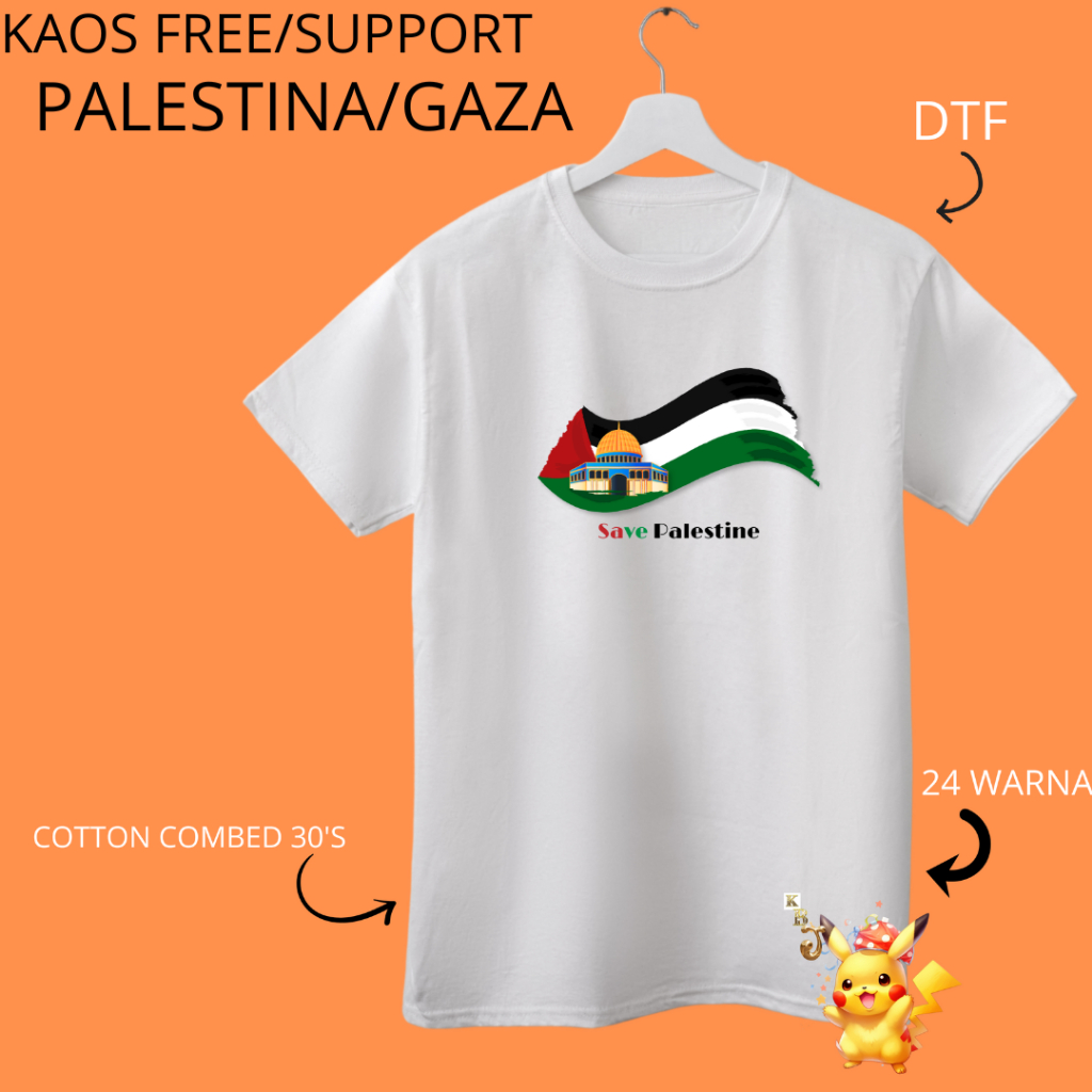 Baju kaos Palestina Kaos Save Gaza cowok cewek anak dewasa Klinikbajujkt type2
